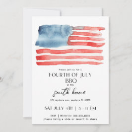 Bewerkbare patriottische uitnodiging voor BBQ op O
