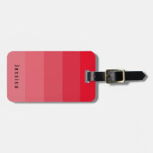 Bewerkbare persoonlijke felrode roze koraaltinten bagagelabel (Voorkant horizontaal)