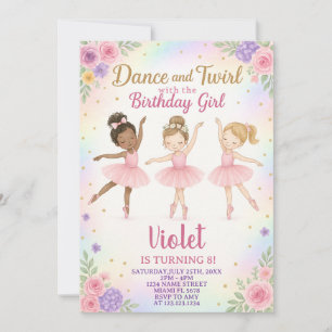 Bewerkbare Pink Dance Party Sjabloon Kaart