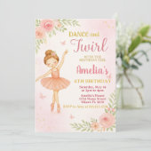 Bewerkbare Pink Dance Party Sjabloon voor meisjes Kaart (Staand voorkant)