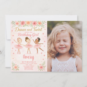 Bewerkbare Pink Pastel Dance Party voor meisjes Kaart
