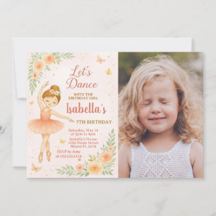 Bewerkbare Pink Tutu Party Kaart voor meisjes met