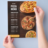 Bewerkbare Pizzamenukaart Pizzeria Restaurantmenu Flyer (Hand)