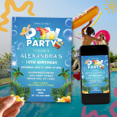 Bewerkbare Pool Party verjaardagsuitnodiging Kaart