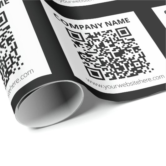 Bewerkbare QR-code & eenvoudig aanpasbaar ontwerp Cadeaupapier (Rol Hoek)