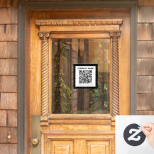 Bewerkbare QR-code & eenvoudig aanpasbaar ontwerp Raamsticker