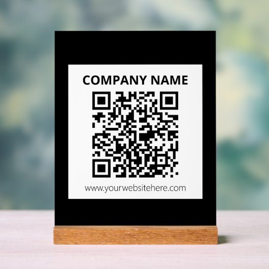 Bewerkbare QR-code en eenvoudig  ontwerp Acryl Bord (Neutraal)