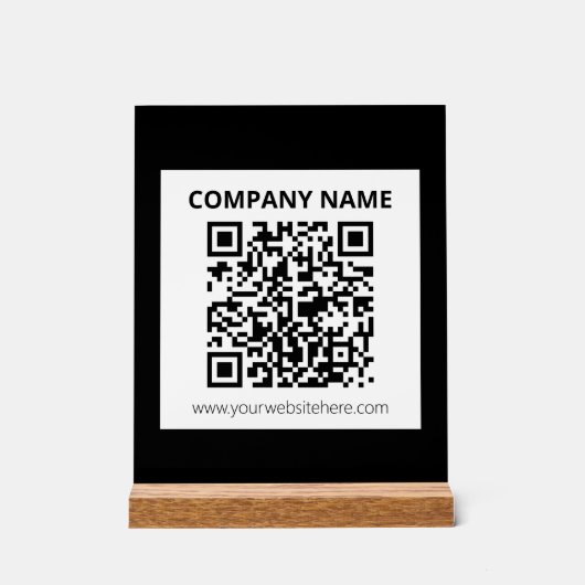Bewerkbare QR-code en eenvoudig  ontwerp Acryl Bord (Voorkant)