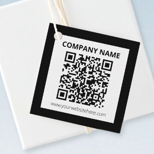 Bewerkbare QR-code en eenvoudig  ontwerp Bedankjes Labels