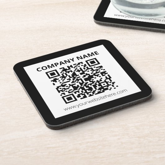 Bewerkbare QR-code en eenvoudig ontwerp Bier Onderzetter (Linkerzijde)