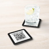 Bewerkbare QR-code en eenvoudig  ontwerp Bier Onderzetter (Rechterzijde)