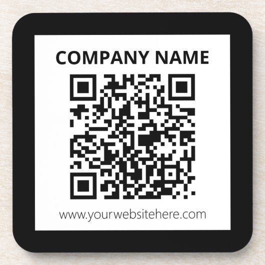 Bewerkbare QR-code en eenvoudig  ontwerp Bier Onderzetter (Voorkant)