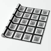 Bewerkbare QR-code en eenvoudig  ontwerp Cadeaupapier (Uitgerold)
