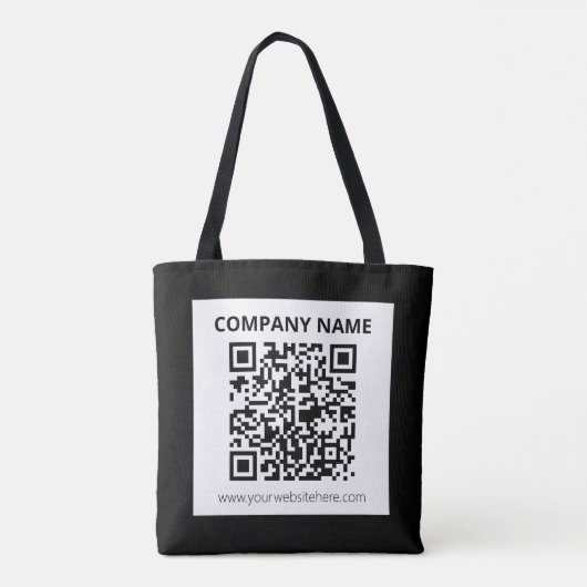 Bewerkbare QR-code en eenvoudig  ontwerp Draagtas (Achterkant)