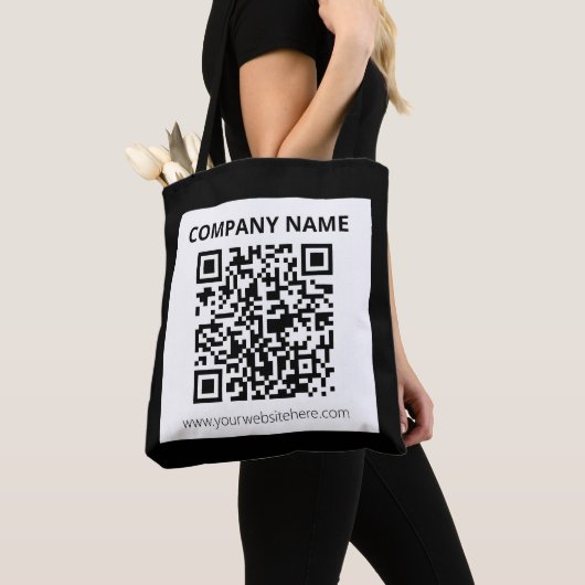 Bewerkbare QR-code en eenvoudig  ontwerp Draagtas (Dichtbij)