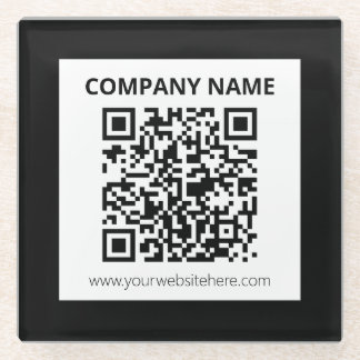 Bewerkbare QR-code en eenvoudig ontwerp Glazen Onderzetter