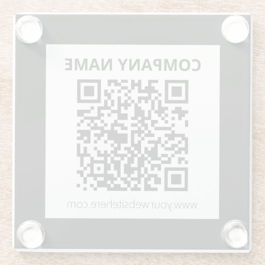 Bewerkbare QR-code en eenvoudig  ontwerp Glazen Onderzetter (Achterkant)
