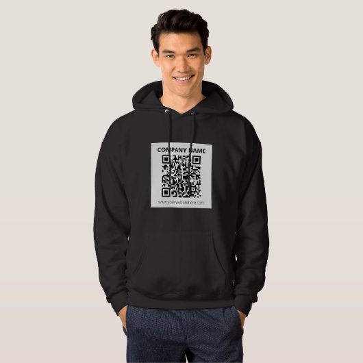 Bewerkbare QR-code en eenvoudig  ontwerp Hoodie (Voorkant volledig)