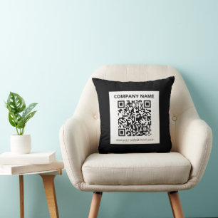 Bewerkbare QR-code en eenvoudig  ontwerp Kussen