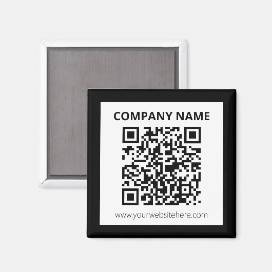 Bewerkbare QR-code en eenvoudig  ontwerp Magneet (Voorkant / Achterkant)