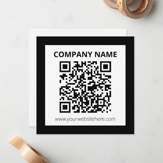 Bewerkbare QR-code en eenvoudig  ontwerp Notitiekaartje (Voorkant / Achterkant in situ)