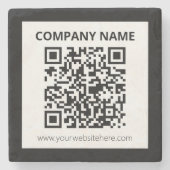Bewerkbare QR-code en eenvoudig  ontwerp Stenen Onderzetter (Voorkant)