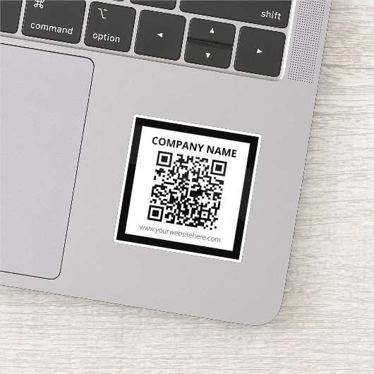 Bewerkbare QR-code en eenvoudig  ontwerp Sticker (Detail)
