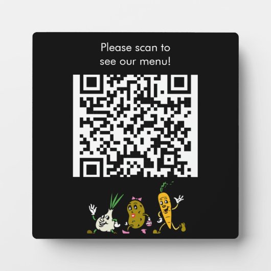 Bewerkbare QR-code en Logo-menuplaque Fotoplaat (Voorkant)