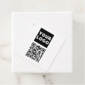 Bewerkbare QR-code en uw zakelijke Logo of Afbeeld Bedankjes Labels (In situ)