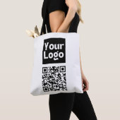 Bewerkbare QR-code en uw zakelijke Logo of Afbeeld Draagtas (Dichtbij)
