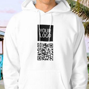 Bewerkbare QR-code en uw zakelijke Logo of Afbeeld Hoodie