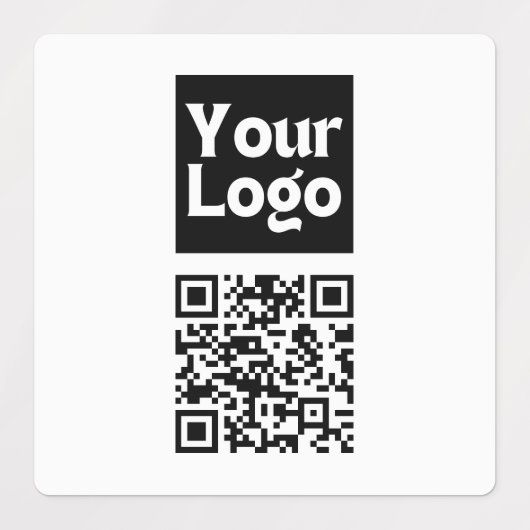 Bewerkbare QR-code en uw zakelijke Logo of Afbeeld Labels (Design 2)