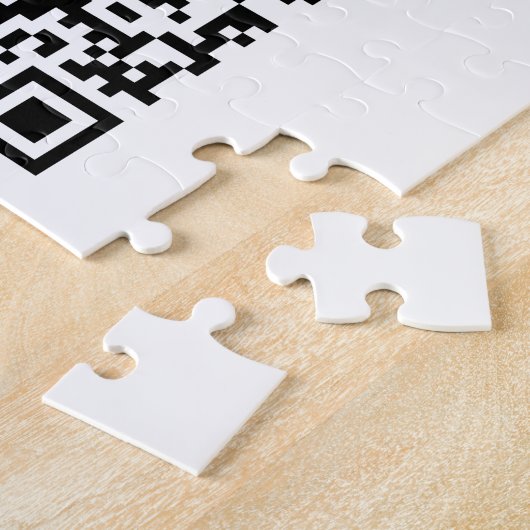 Bewerkbare QR-code en uw zakelijke Logo of Afbeeld Legpuzzel (Zijkant)