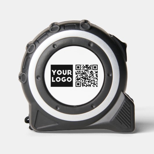 Bewerkbare QR-code en uw zakelijke Logo of Afbeeld Rolmaat (Voorkant)