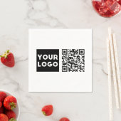 Bewerkbare QR-code en uw zakelijke Logo of Afbeeld Servet (Insitu)