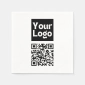 Bewerkbare QR-code en uw zakelijke Logo of Afbeeld Servet (Voorkant)