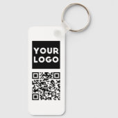 Bewerkbare QR-code en uw zakelijke Logo of Afbeeld Sleutelhanger (Achterkant)