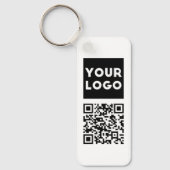 Bewerkbare QR-code en uw zakelijke Logo of Afbeeld Sleutelhanger (Voorkant)