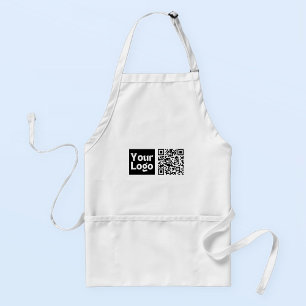 Bewerkbare QR-code en uw zakelijke Logo of Afbeeld Standaard Schort