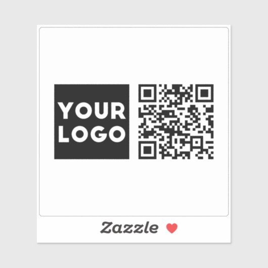 Bewerkbare QR-code en uw zakelijke Logo of Afbeeld Sticker (Vel)