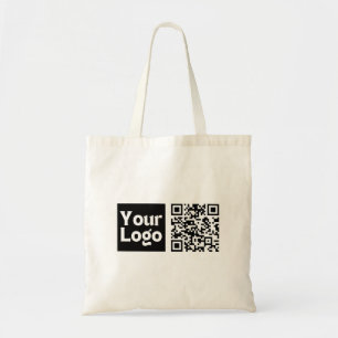 Bewerkbare QR-code en uw zakelijke Logo of Afbeeld Tote Bag