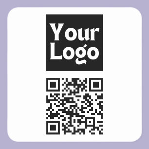 Bewerkbare QR-code en uw zakelijke Logo of Afbeeld Vierkante Sticker