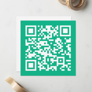 Bewerkbare QR-code Genereer je eigen Teal Groen Notitiekaartje
