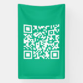 Bewerkbare QR-code Genereer uw eigen |  Teal groen Spandoek (Verticaal)