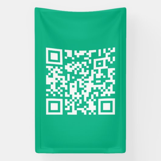 Bewerkbare QR-code Genereer uw eigen |  Teal groen Spandoek (Verticaal)