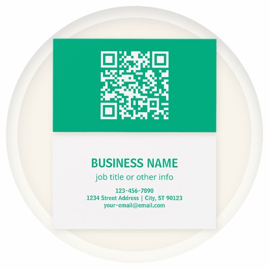 Bewerkbare QR-code Genereer uw eigen |  Teal Groen Visitekaartje
