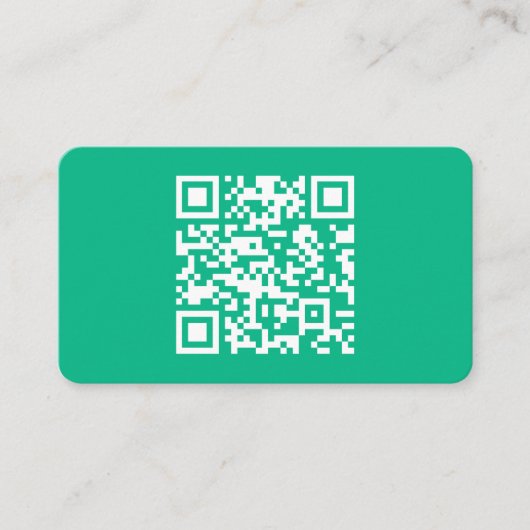 Bewerkbare QR-code genereert uw eigen | Blauwgroen Informatiekaartje (Voorkant)