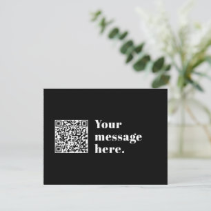 Bewerkbare QR-code & Retro-modern Tekst Bedankkaart