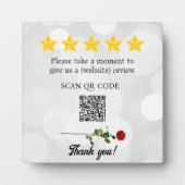 Bewerkbare QR Code Review en Roos Plaque Fotoplaat (Voorkant)
