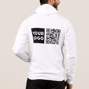 Bewerkbare QR-code & uw bedrijfslogo of afbeelding Hoodie